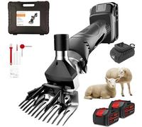 Electric Cordless Sheep Shears, 500W Power with Batteries, Spare Blades, 6 Speeds, Stainless Steel for Efficient Farm Wool Shearing