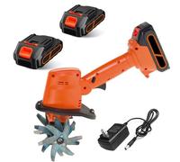 Electric Cordless Tiller Cultivator, Handheld Soil Tiller with Rechargeable Lithium Battery, 10cm Tilling Width, 10cm Working Depth for Garden, Farm, Yard, Lawn