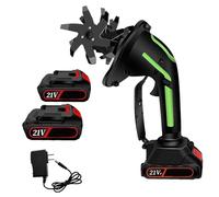 Electric Cordless Tiller Cultivator - Mini Garden Rotavator with Rechargeable Lithium Battery, 10cm Tilling Width, Handheld Soil Tiller for Farm, Yard, Lawn