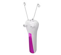 Electric Cotton Thread Epilator with LED Light, USB Type C Rechargeable Facial Hair Remover for Face Arms Legs Painless Threading Tool Rose Red