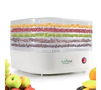 Electric Countertop Food Dehydrator Machine - Professional Multi-Tier Food Preserver, Meat or Beef Jerky Maker, Fruit / Vegetable Dryer w/ 5 Stackable Trays, High-Heat Circulation - NutriChef AZPKFD06