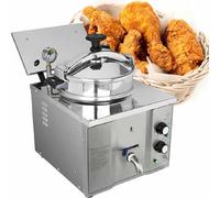 Electric Countertop Pressure Fryer, Stainless Steel High Pressure Deep Fryer with Timer, 3000W for Fried Chicken, Snack Bars, Restaurants
