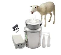 Electric Cows Milking Machine Kit Automatic Pulsating Vacuum Pump Portable Stainless Steel Adjustable Suction Power, Easy To Control,Automatically Stops When Milk Full(For Goat,10L)