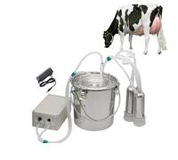 Electric Cows Milking Machine Kit Automatic Pulsating Vacuum Pump Portable Stainless Steel Adjustable Suction Power, Easy To Control,Automatically Stops When Milk Full(For Cow,5L)