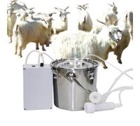 Electric Cows Sheep Milking Machine(3L/5L/10L/14L), Pulsation Vacuum Electric Suction Pump with 2 Teat Cups + 1 Stainless Steel Bucket, for Dairy Cow Sheep Goat(Sheep,14L)