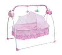 Electric Cradle Swing for Babies with Bluetooth & USB, 5 Swing Speeds, Remote Control, Foldable Design - Ideal for Infants Up to 18 Months