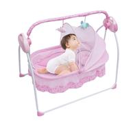 Electric Cradle with Remote Control, 5 Gears Swing Amplitude, Free-Standing Electric Baby Cradle Swing, Comes with 12 Songs and Has Bluetooth and USB Flash Disk Connection Functions