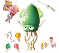 Electric Crawling Dancing Octopus Toy, Magical Wiggly Wonder Octopus Toy with Led Music, Smart Interactive Auto-Wiggling and Auto-Avoid Robotics for Indoor Play & Sensory Development(Green)