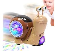 Electric Crawling Snail Toy - ABS 5.51x3.94x5.12in, LED Light-Up Musical Snail, Automatic Obstacle Detection, Interactive Toy | Boys Girls Kids Birthday Present, Early Learning, Sensory Development