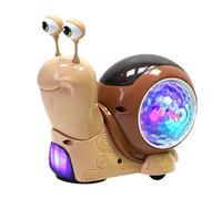 Electric Crawling Snail Toy for Babies - Music & LED Light Interactive Sensory Toy with Automatic Obstacle Avoidance, Birthday Gift for 6-18 Months, 1-3 Year Olds