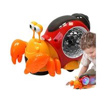 Electric Crawling Snail Toy - Lighted Musical Snail | Automatically Avoid Obstacles Function Interactive Sensory for Boys, Girls Kid, Learning, Moving Animal Robot, Glowing Sound