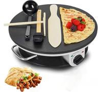 Electric Crepe and Pancake Maker, 12-inch Automatic Pancake Tortillas Maker, 1200W, 12-inch, with Adjustable Temperature, Non-Stick , for Tortilla Pizza Bread Pita