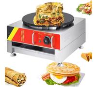 Electric Crepe Griddle, 3000W Commercial Crepe Maker Cooker, 16 Inch Non-Stick Pancake Griddle with Spreader, 220V