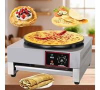 Electric Crepe Maker - 3000W Table Top Pancake Machine with Drawer Type Warmer, Adjustable Temperature 50-300°C, Non-Stick for Blintzes, Tortillas, Pancakes, and Eggs