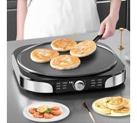 Electric Crepe Maker, Non-stick Griddle for Pancakes & Chapati, Unlimited Temperature Control, 2200W Auto Roti Maker with Foldable Storage