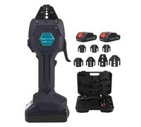 Electric Crimping Pliers, 18V Rechargeable Hydraulic Wire Crimper with 7 Molds, Storage Box & 2 Batteries, 0.5-50mm², Max 16kN Crimping Force