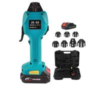 Electric Crimping Pliers, 18V Rechargeable Hydraulic Wire Crimper with 7 Molds, Storage Box & 2 Batteries, 0.5-50mm², Max 16kN Crimping Force