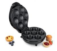 Electric Cupcake Machine, 1000W, 7 Cavities, 3 cm Deep Moulds | Automatic Mini Pie Maker with Double-Sided Heating, Aluminium Plates, for Cakes and Egg Tarts