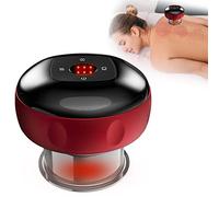 Electric Cupping Set, zerotop Smart Red Light Electric Cupping Therapy Machine with 12 Gears Vacuum Cupping Massager Rechargeable Gua Sha Cupping Therapy Set Back Neck Electric Cupping Massager(Red)