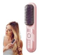 Electric Curler Brush - Cordless Curling Device, Lightweight Styling Comb | Duaal Use Cordless Ionic Smoothing Brush With Anti-Frizz Coating, Compact Heat Tool For Home And