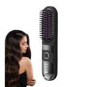 Electric Curler Brush - Cordless Curling Device, Lightweight Styling Comb | Duaal Use Cordless Ionic Smoothing Brush With Anti-Frizz Coating, Compact Heat Tool For Home And