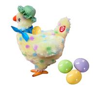 Electric Dancing Chicken Plush Toy With 3 Easter Eggs - Musical Stuffed Animal Hen With Laying Egg Feature - Gift for Kids