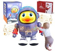 Electric Dancing Duck Robot Toy with Music & LED Lights - Fun Space-Themed Gift for Kids - Pack of 2 for Birthdays & Christmas