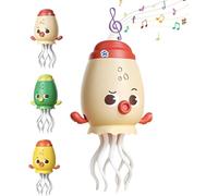 Electric Dancing Octopus Toy, 2025 New Crawling Dancing Automatic Obstacle Avoidance Octopus Sensor Toy,Creative Magic Crazy 8-Leg Action Obstacle with LED Lights & Music,Self-Navigating (B-Off White)