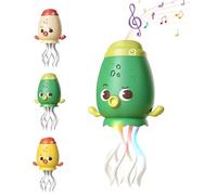 Electric Dancing Octopus Toy, Cute Crawling Dancing Automatic Obstacle Avoidance Octopus Sensor Toy, Creative Magic Crazy 8-Leg Action Obstacle with LED Lights & Music, Self-Navigating (Green-B)