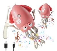 Electric Dancing Octopus Toy, Electric Auto-Avoid Octopus with Dynamic Sound and 7-Color Light, Creative Crazy 8-Leg Action Dancing Squid, Rechargeable Desk Toy for Stress Relief pink