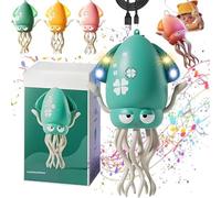 Electric Dancing Octopus Toy, Electric Automatic Swing Magic Obstacle Avoidance Octopus,Creative Crazy 8-Leg Action Crawling Octopus,with LED & Music,USB Rechargeable for Bath (Green)