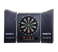 Electric Dartboard Set with Cabinet, Dart Board Cabinet Sets, Wall-mounted Electronic Machine with Digital Scoreboard 2 (88 Soft Tips), Electronic Board 4 Led Digita black