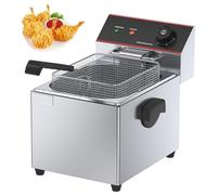 Electric Deep Fryer, 8L/12L/15L with Frying Basket & Lid, Adjustable Temperature 60-200℃, Ideal for Commercial and Family Use
