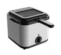 Electric Deep Fryer for Home Use, 2.5L Stainless Steel Oil Fryer, 1000W Rapid Heating, Safe Overheat Protection, Ideal for Chicken, Fries Snacks 2-3 People