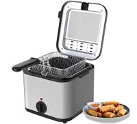 Electric Deep Fryer, Temperature Adjustable Mini Deep Fat Fryer with Basket and Glass Lid - faultless for Fried Chicken, French Fries, Wings