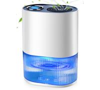 Electric Dehumidifier for Home with Air Filter, Energy Efficient Low Noise Auto-Off& Defrost, Sleep Mode/Timer/Target Humidity/Digital T&H Display, 2L Tank with Colored Lights, for Bedroom Closet