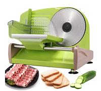Electric Deli Food Slicer with Adjustable Thickness and Safety Switch for Meat, Cheese, and Bread