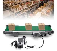 Electric Desktop Conveyor Belt with Adjustable Speed 0-116RPM, Forward/Reverse/Pause Functions, Ideal for Efficient Product Packaging and Cargo Movement