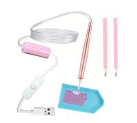 Electric Diamond Art Paint Pen, Vacuum Diamond Art Pens with Storage Tray - No Wax Needed, Diamond Art Accessories Kits, Stable and Durable (Pink)