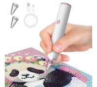 Electric Diamond Art Pen, Wireless Vacuum Diamond Painting Tool with Type-C Fast Charging, 2 Replaceable Tips, No Wax Needed, Quiet Lightweight, Perfect Diamond Painting Accessories for Adults Crafter
