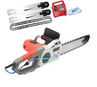 Electric Diamond Chain Wall Cutter - 6000rpm Concrete Chainsaw with Water Fed Dust Suppression, 480mm Cutting Depth, Includes Chains and Guide Bar