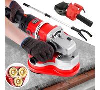 Electric Diamond Grinder 2800W, 3 Diamond Wheels, Sanding Pads, Telescopic Handle & Dust Shroud for Grinding Polishing Concrete Floors, Marble Tiles, Cement
