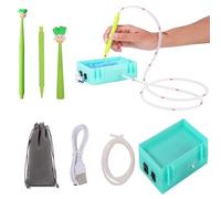 Electric Diamond Painting Pen,Vacuum Diamond Art Painting Pen,Diamonds Art Accessories Tool with Storage Tray,Long-Lasting and Stable-Green USB Plug+Cartoon Pen