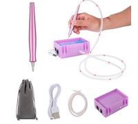 Electric Diamond Painting Pen,Vacuum Diamond Art Painting Pen,Diamonds Art Accessories Tool with Storage Tray,Long-Lasting and Stable-Pink USB Plug+Alloy Pen