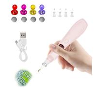 Electric Diamond Painting Pen, Vacuum Diamond Paint Pen Kits, Diamond Paint Accessories Tools, Rechargeable Wireless Diamond Art Painting Pen with Adjustable Suction Mode & 4 Replacement Tips (Pink)