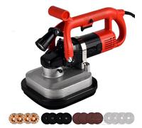 Electric Diamond Polisher & Concrete Floor Grinder, 4-Head Design, 600-3000 RPM, Dust Extraction Shroud, Long Handle for Concrete, Cement, Marble, and Granite