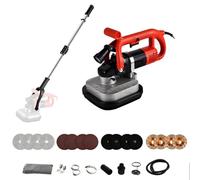 Electric Diamond Polisher for Concrete Floor Grinding, 4-Head, 600-3000RPM, Dust Extraction Shroud, Long Handle for Marble and Granite