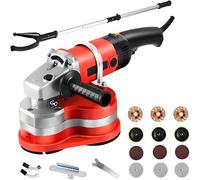 Electric Diamond Polisher Machine 3800W, 3-Head Concrete Sander & Grinder, 6 Speeds, 90° No-Dead-End, for Concrete Marble Granite, with Extension Rod