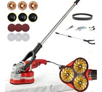 Electric Diamond Polisher Machine 3800W 6 Speed Gears Triple Head Concrete Diamond Grinder for Metal,Stone,Cement Brick Grinding,Epoxy Resin Removal Rock Granite(Extension Rod Set)