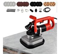 Electric Diamond Polisher Machine, Four-Head Concrete Grinder with Adjustable Telescopic Rod & Dust Shroud for Wall/Floor Stone Cement Brick Refinishing